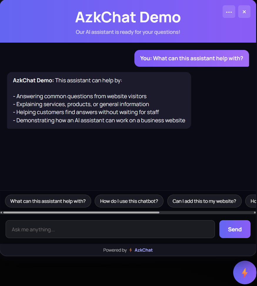 AzkChat Demo AzkChat Demo